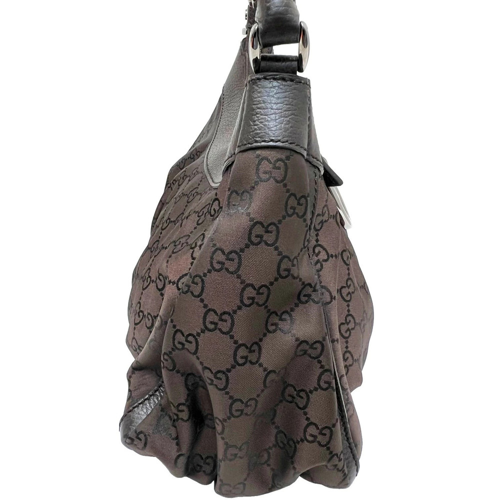 GUCCI GG Appie One Shoulder Hobo Bag Handbag Leather Brown - Picture 3 of 11